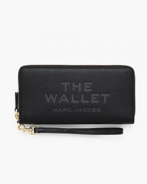 Black Marc Jacobs The Leather Continental Wallet | 435HQVWGJ