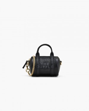 Black Marc Jacobs The Leather Nano Duffle Crossbody | 702TIACWD