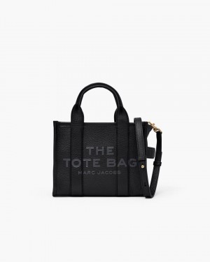 Black Marc Jacobs The Leather Small Tote Bag | 821UVYRSC