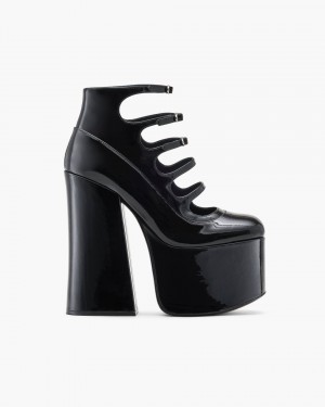 Black Marc Jacobs The Patent Leather Kiki Ankle Boot | 297ZEXMTG