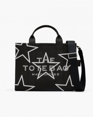 Black Marc Jacobs The Star Canvas Medium Tote Bag | 582DJWRAX