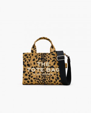 Black Multicolor Marc Jacobs The Cheetah Canvas Small Tote Bag | 438XTBQGA