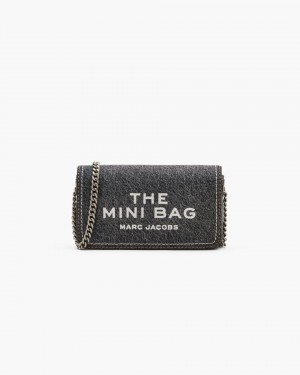 Black Wash Marc Jacobs The Denim Chain Mini Bag | 620QXGPOE