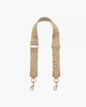 Brown Marc Jacobs The Outline Logo Webbing Strap | 207QAJWFG