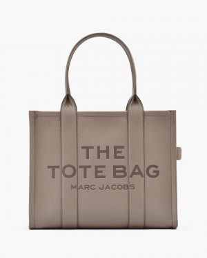 Cement Marc Jacobs The Leather Large Tote Bag | 103BFEOQD