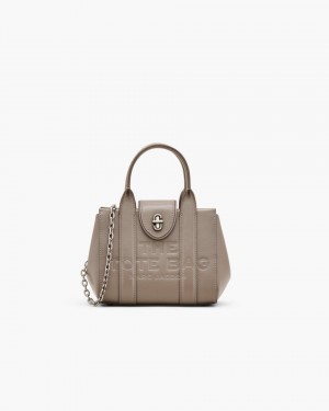 Cement Marc Jacobs The Turnlock Crossbody Tote Bag | 876RVMWKU