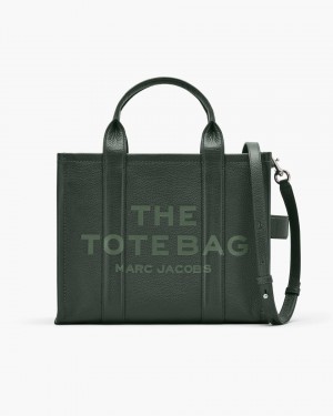 Dark Green Marc Jacobs The Leather Medium Tote Bag | 170RHDOUB