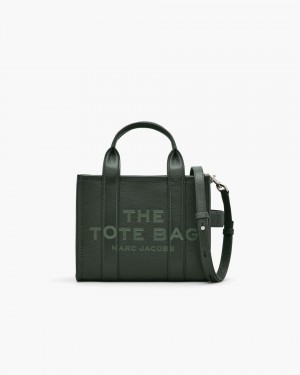 Dark Green Marc Jacobs The Leather Small Tote Bag | 695BIPFDR