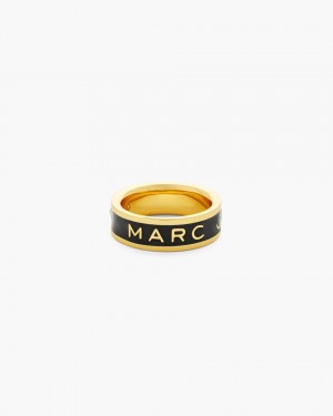 Gold / Black Marc Jacobs The Marc Jacobs Enamel Ring | 701TNKPCA