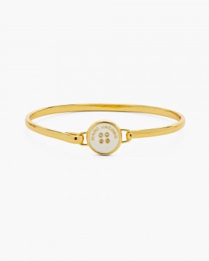 Gold / Cream Marc Jacobs The Button Hinge Bracelet | 018GMQBXI