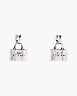 Light Silver Marc Jacobs The Tote Bag Earrings | 520RSTGVJ