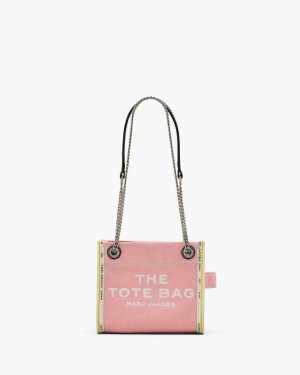 Pink Marc Jacobs The Denim Chain Crossbody Tote Bag | 432MHNEVJ