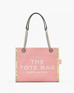 Pink Marc Jacobs The Denim Chain Medium Tote Bag | 618XOMBQD