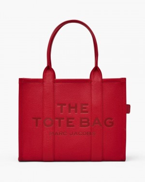 Red Marc Jacobs The Leather Large Tote Bag | 276EWRHMZ