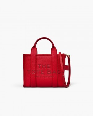 Red Marc Jacobs The Leather Small Tote Bag | 893YGXEVM