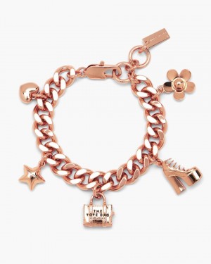 Rose Gold Marc Jacobs The Mini Icon Charm Bracelet | 851SLYPFN