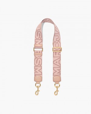 Rose Multicolor Marc Jacobs The Outline Logo Webbing Strap | 436WBLVXY