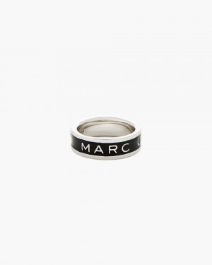 Silver / Black Marc Jacobs The Marc Jacobs Enamel Ring | 073MIRZPL