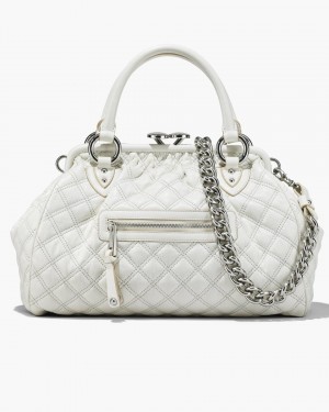 White Marc Jacobs Re-Edition Quilted Leather Stam Bag | 853FKPGUZ