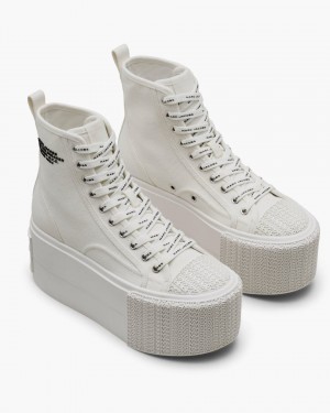 White Marc Jacobs The Platform High Top Sneaker | 879ULHMGT