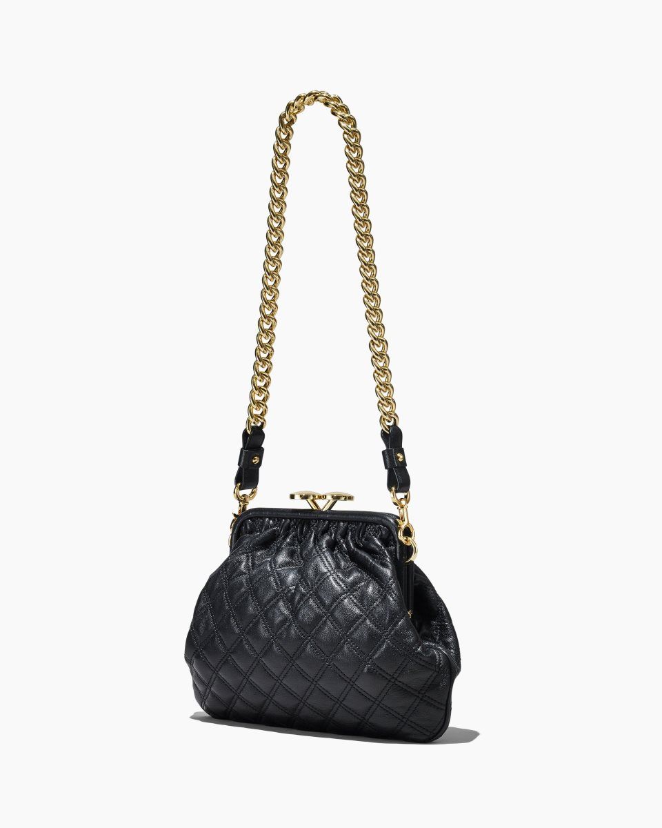 Black Marc Jacobs Re-Edition Quilted Leather Little Stam Bag | 382NQSVEC