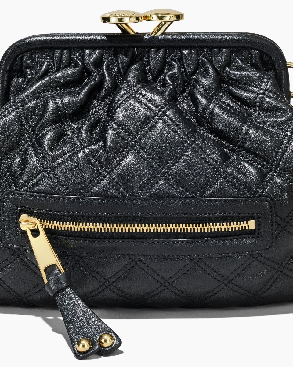 Black Marc Jacobs Re-Edition Quilted Leather Little Stam Bag | 382NQSVEC