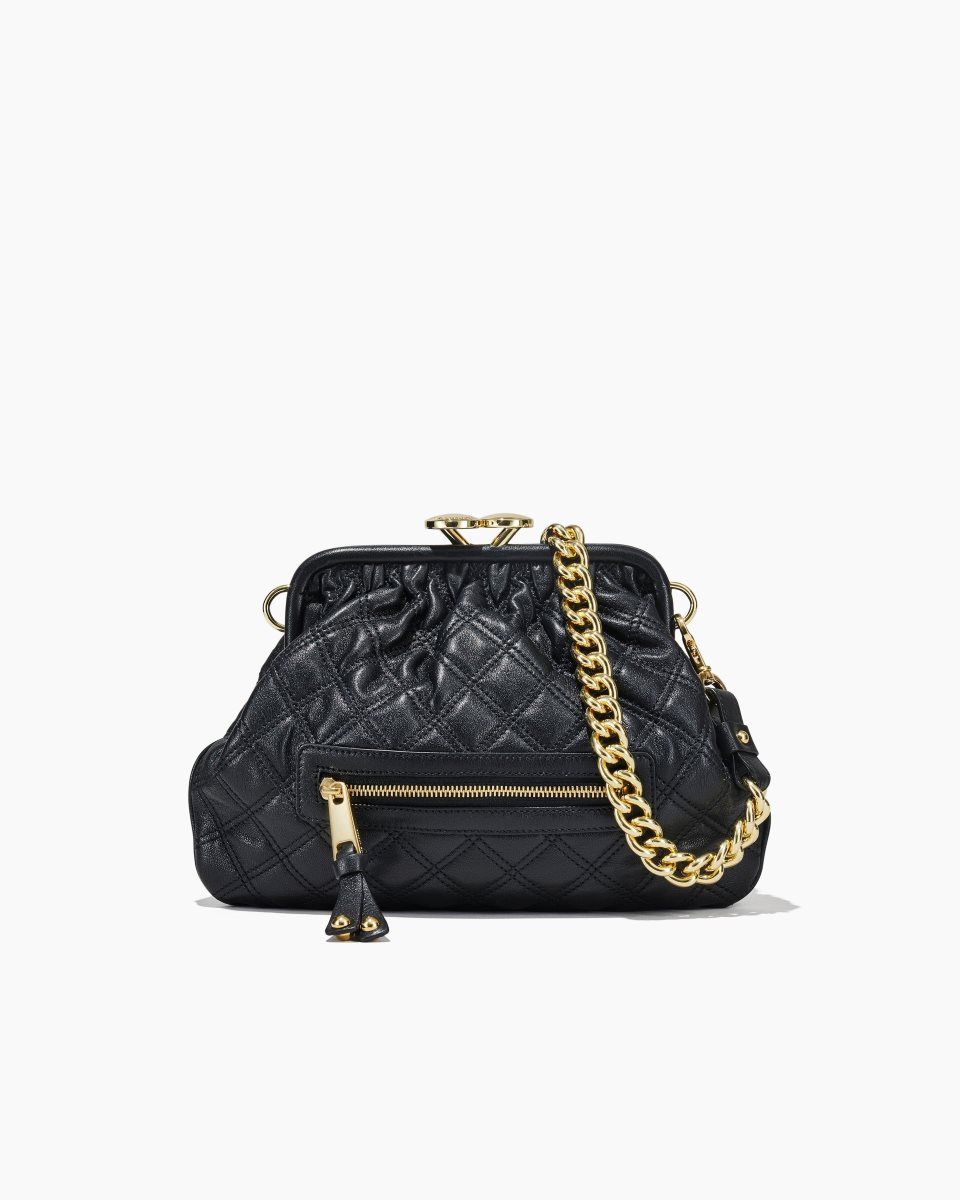 Black Marc Jacobs Re-Edition Quilted Leather Little Stam Bag | 382NQSVEC