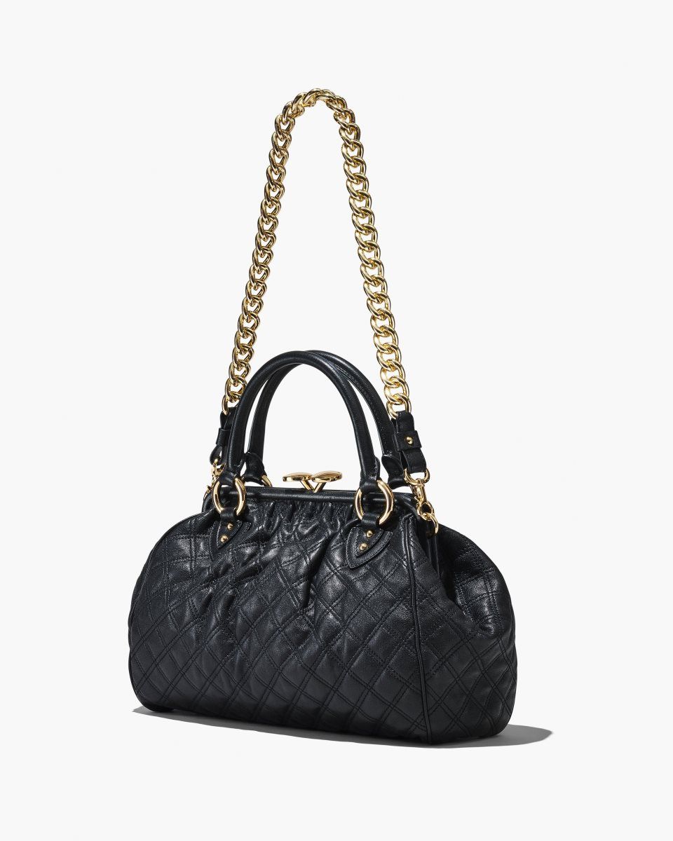 Black Marc Jacobs Re-Edition Quilted Leather Stam Bag | 901MQVIHE