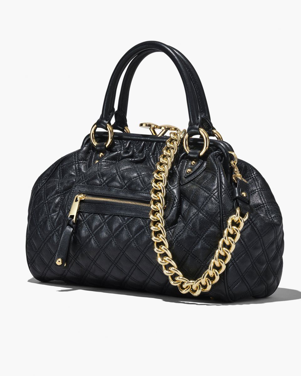 Black Marc Jacobs Re-Edition Quilted Leather Stam Bag | 901MQVIHE