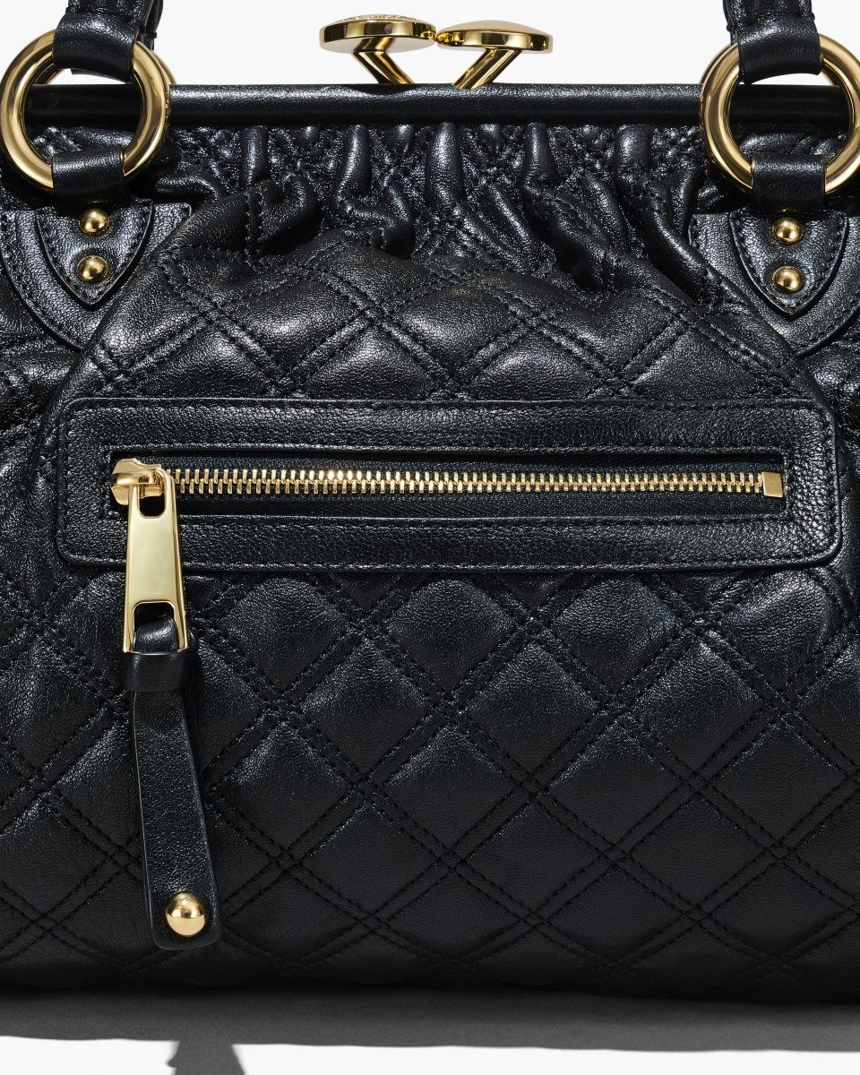 Black Marc Jacobs Re-Edition Quilted Leather Stam Bag | 901MQVIHE