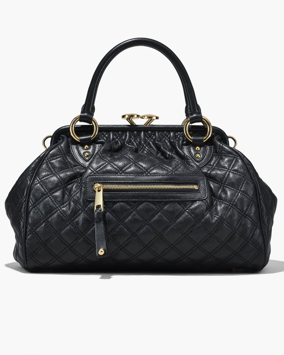 Black Marc Jacobs Re-Edition Quilted Leather Stam Bag | 901MQVIHE