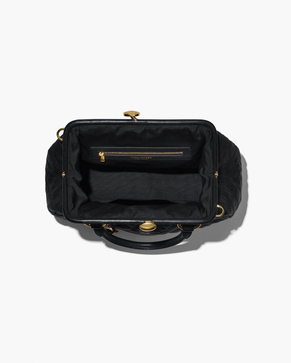 Black Marc Jacobs Re-Edition Quilted Leather Stam Bag | 901MQVIHE