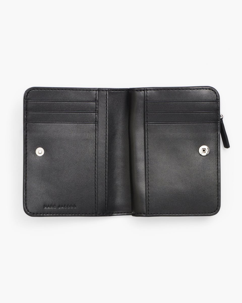 Black Marc Jacobs The Covered J Marc Mini Compact Wallet | 760YVXWCG