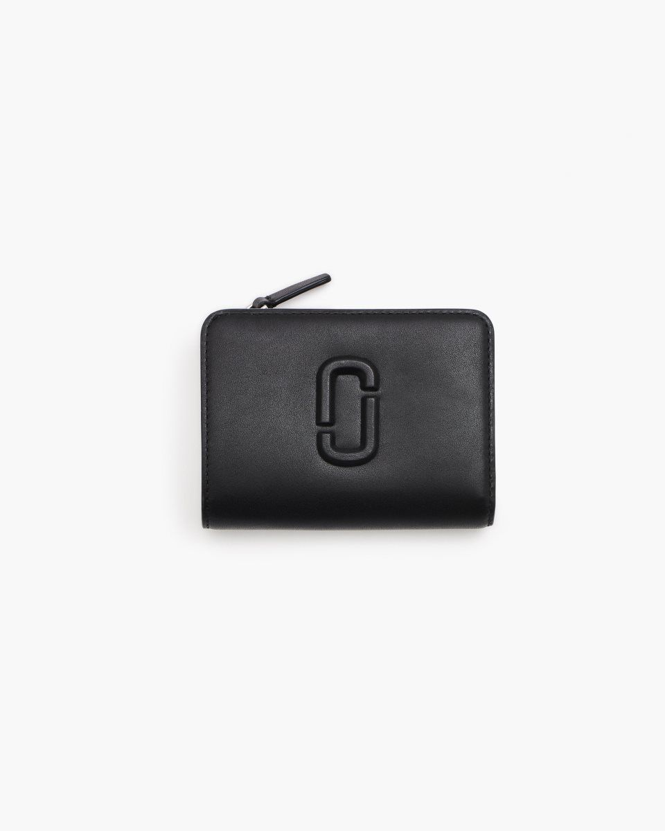 Black Marc Jacobs The Covered J Marc Mini Compact Wallet | 760YVXWCG