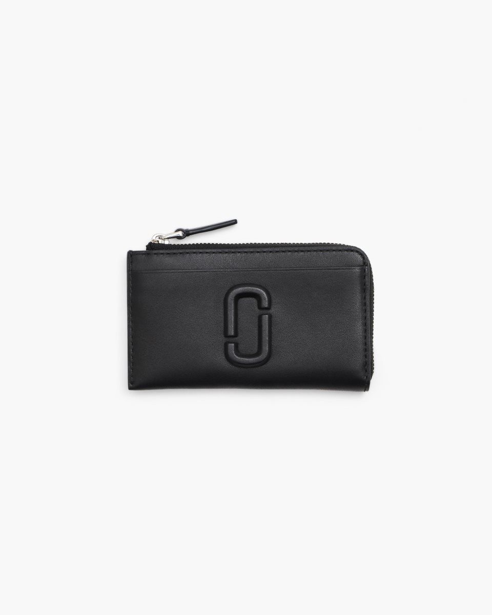 Black Marc Jacobs The Covered J Marc Top Zip Multi Wallet | 048IGPTOE