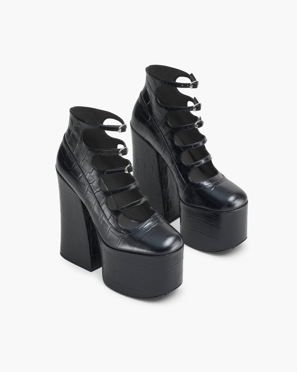 Black Marc Jacobs The Croc Embossed Kiki Ankle Boot | 813FEKTDH