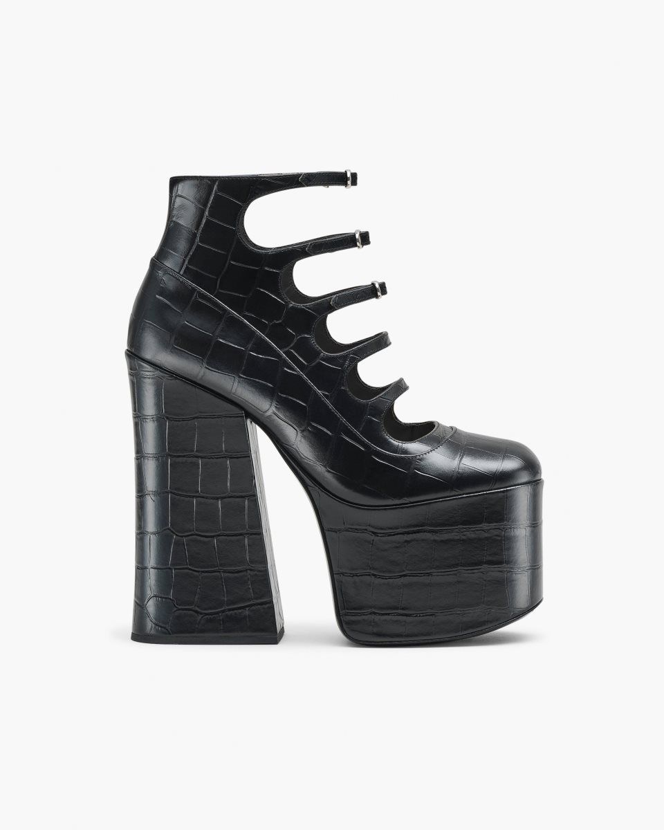 Black Marc Jacobs The Croc Embossed Kiki Ankle Boot | 813FEKTDH