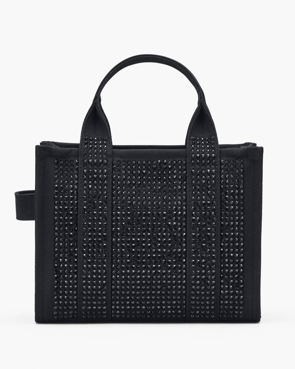 Black Marc Jacobs The Crystal Canvas Small Tote Bag | 374XEBDAV