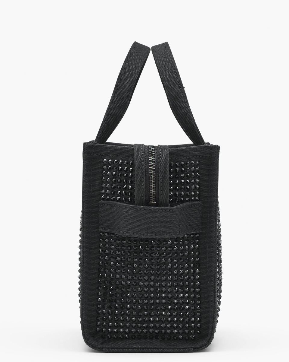 Black Marc Jacobs The Crystal Canvas Small Tote Bag | 374XEBDAV