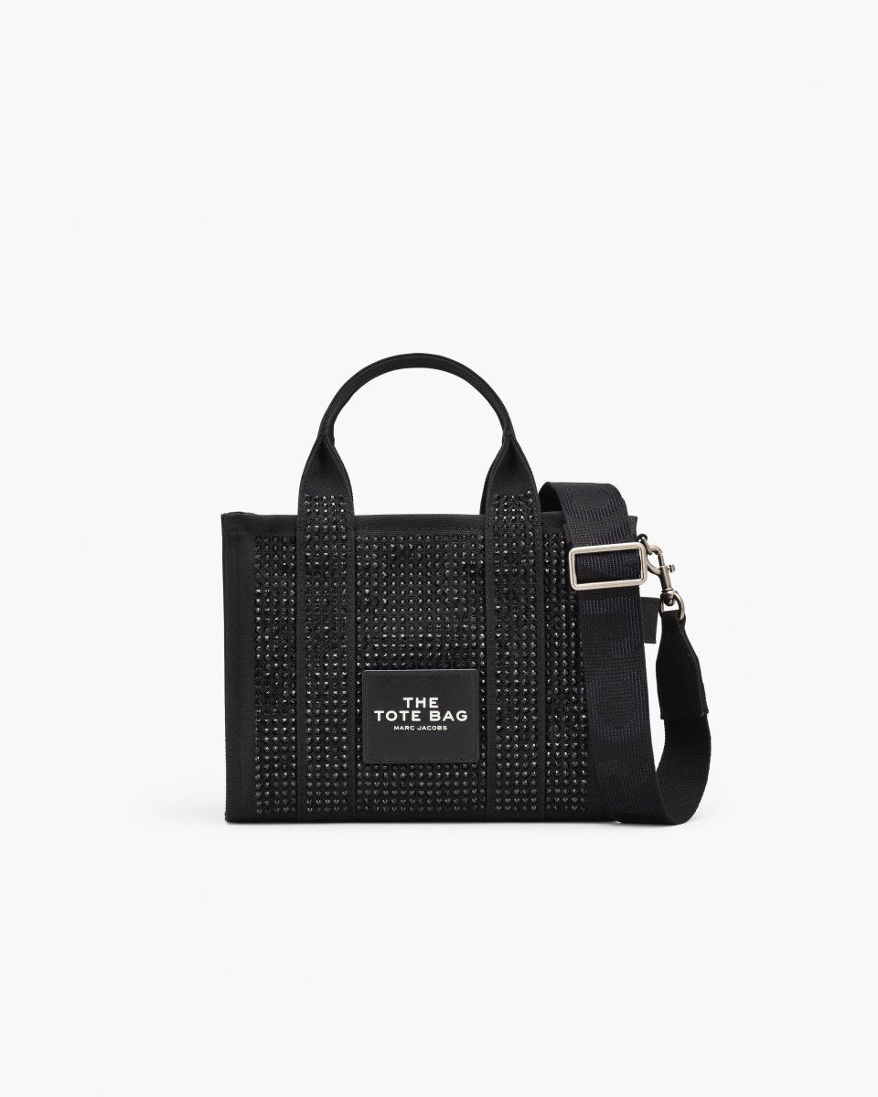 Black Marc Jacobs The Crystal Canvas Small Tote Bag | 374XEBDAV