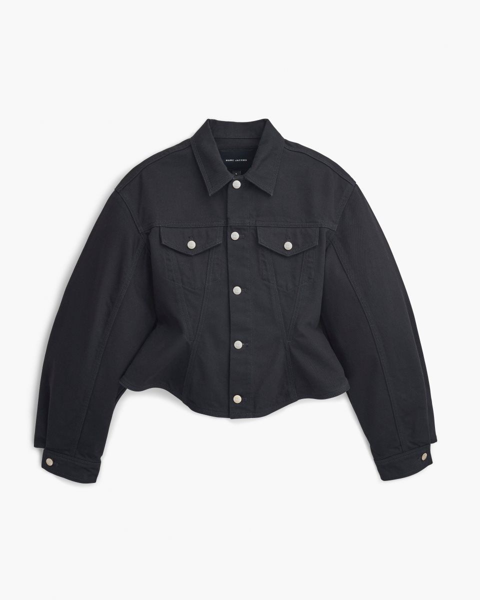 Black Marc Jacobs The Fluted Denim Jacket | 691VMWLCU