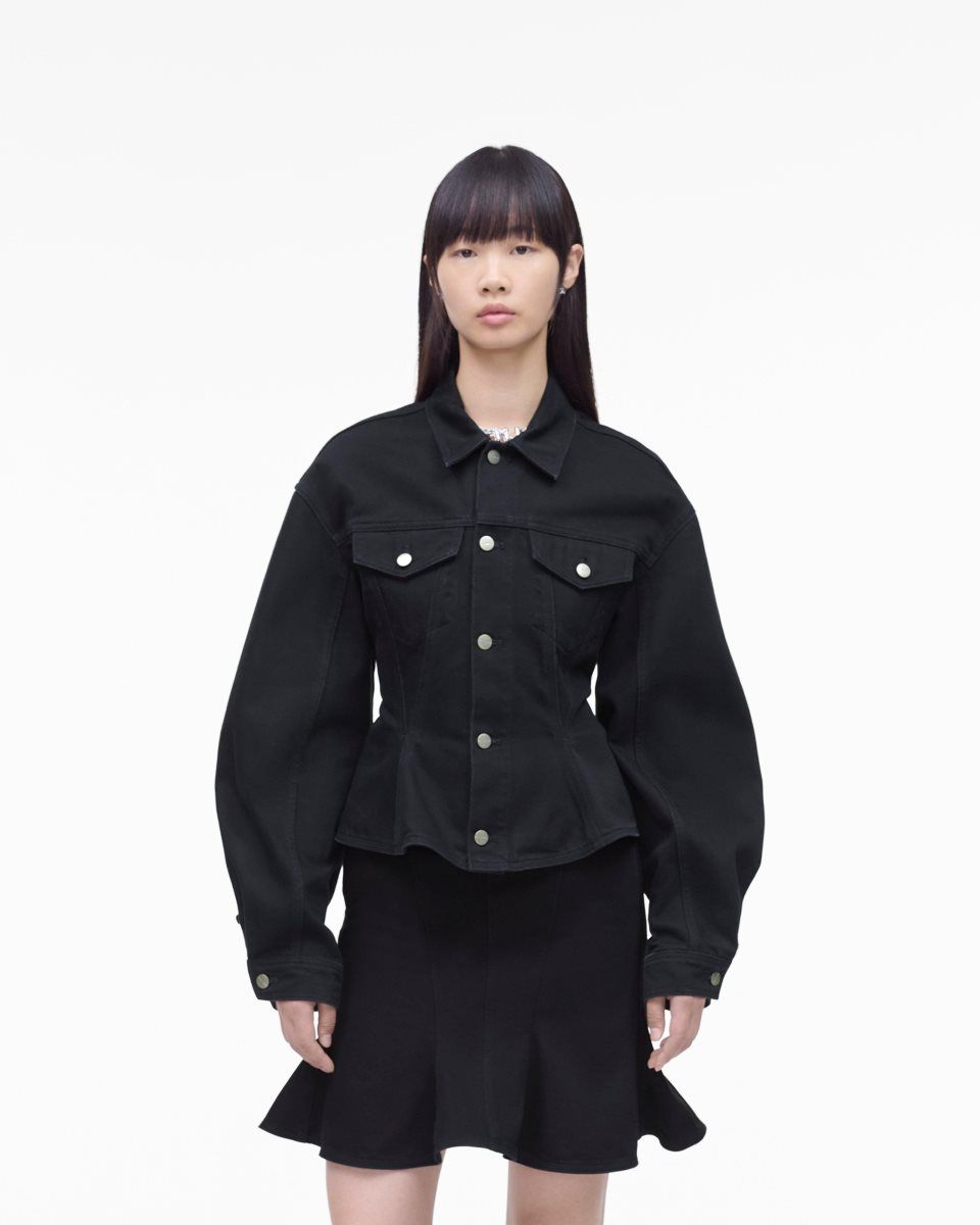 Black Marc Jacobs The Fluted Denim Jacket | 691VMWLCU