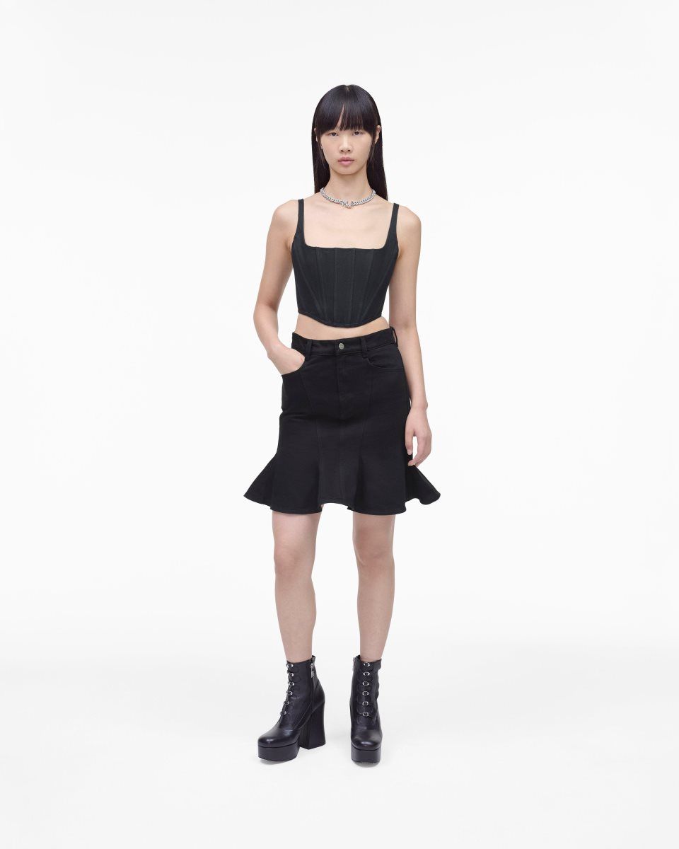 Black Marc Jacobs The Fluted Mini Skirt | 592DPXZWQ