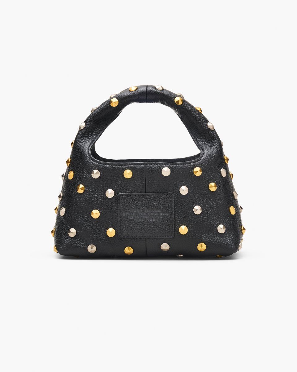 Black Marc Jacobs The Glam Studs Leather Mini Sack Bag | 105OSJIVE