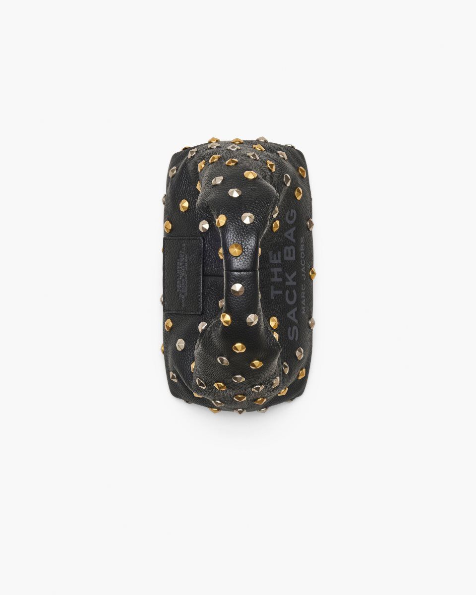 Black Marc Jacobs The Glam Studs Leather Mini Sack Bag | 105OSJIVE