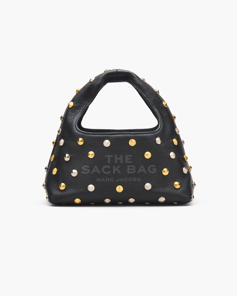 Black Marc Jacobs The Glam Studs Leather Mini Sack Bag | 105OSJIVE