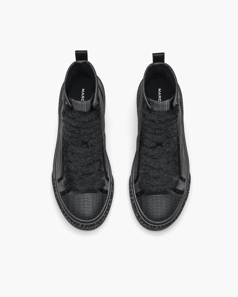 Black Marc Jacobs The High Top Satin Sneaker | 613KUPMWO