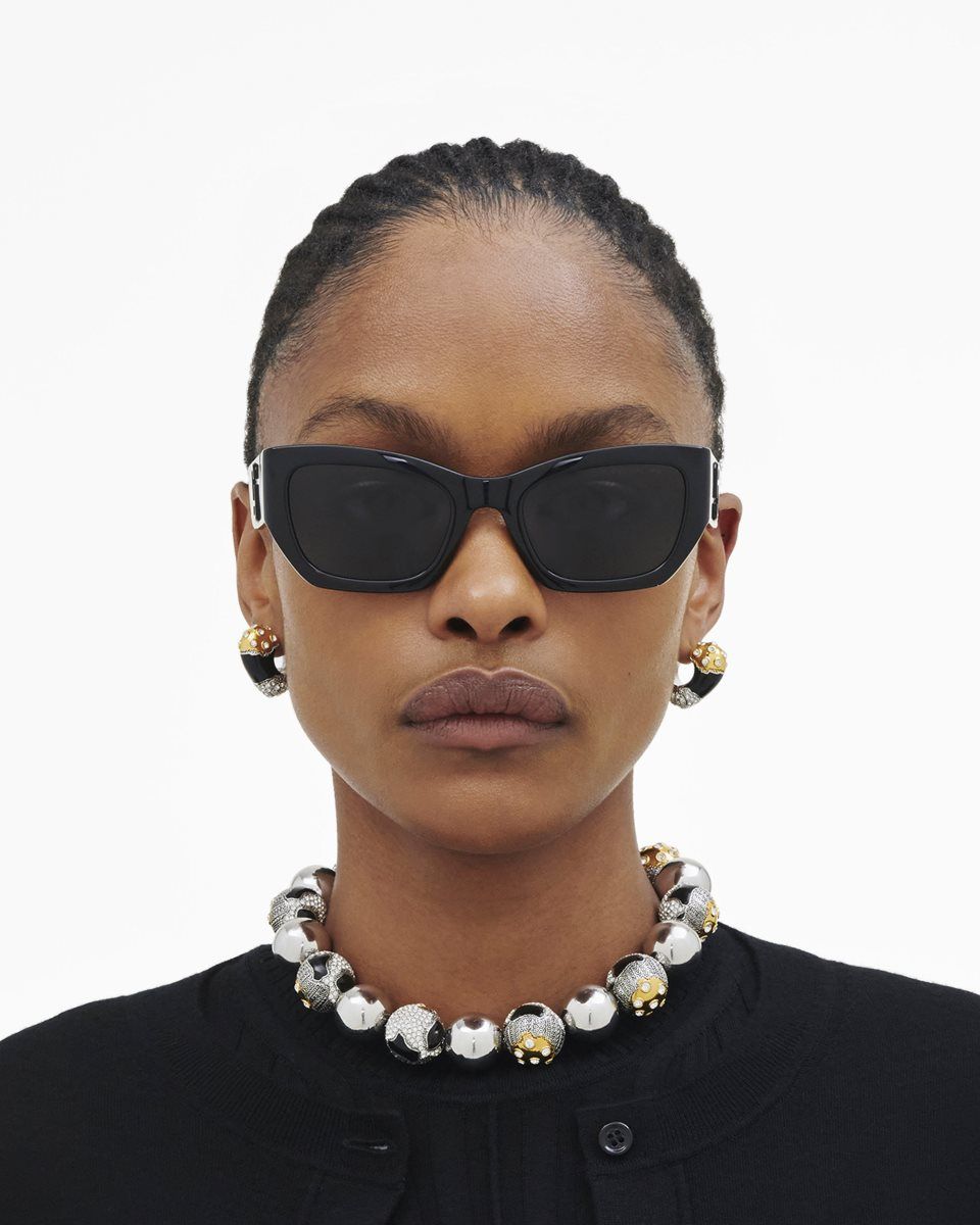 Black Marc Jacobs The J Marc Square Cat Eye Sunglasses | 186ZEQRUA