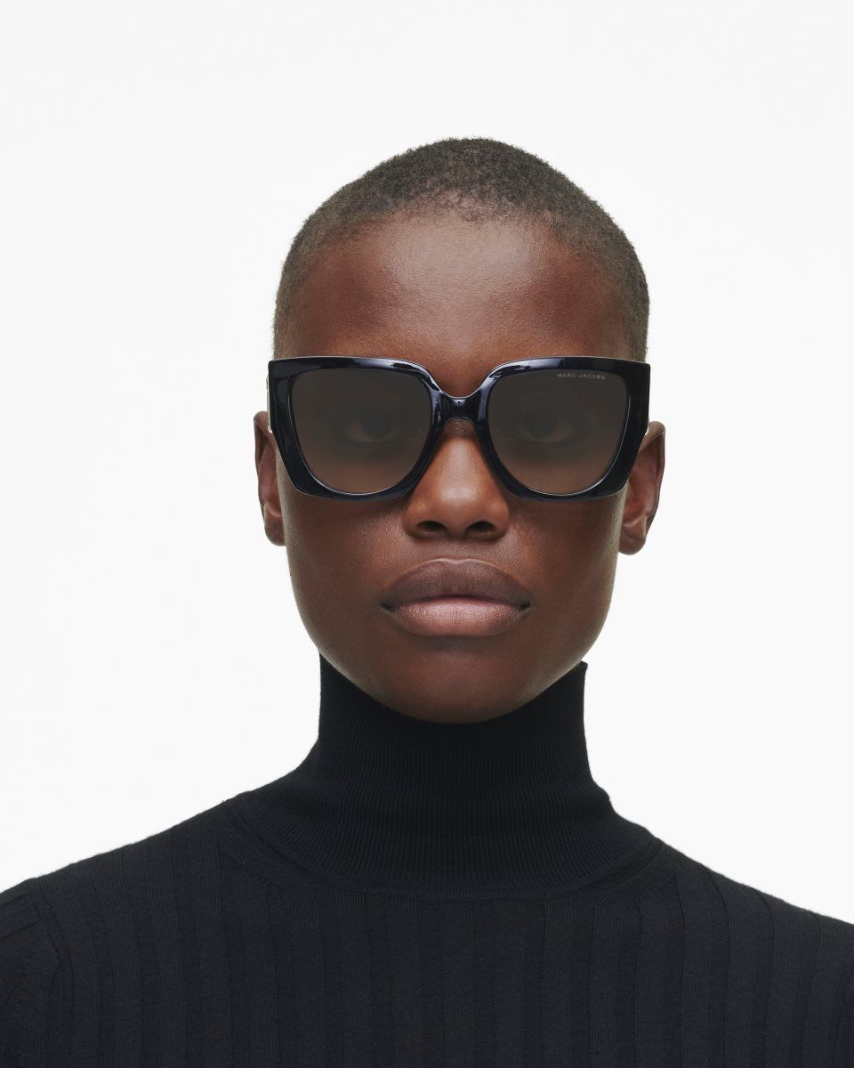 Black Marc Jacobs The J Marc Square Cutout Sunglasses | 465MEZVDS