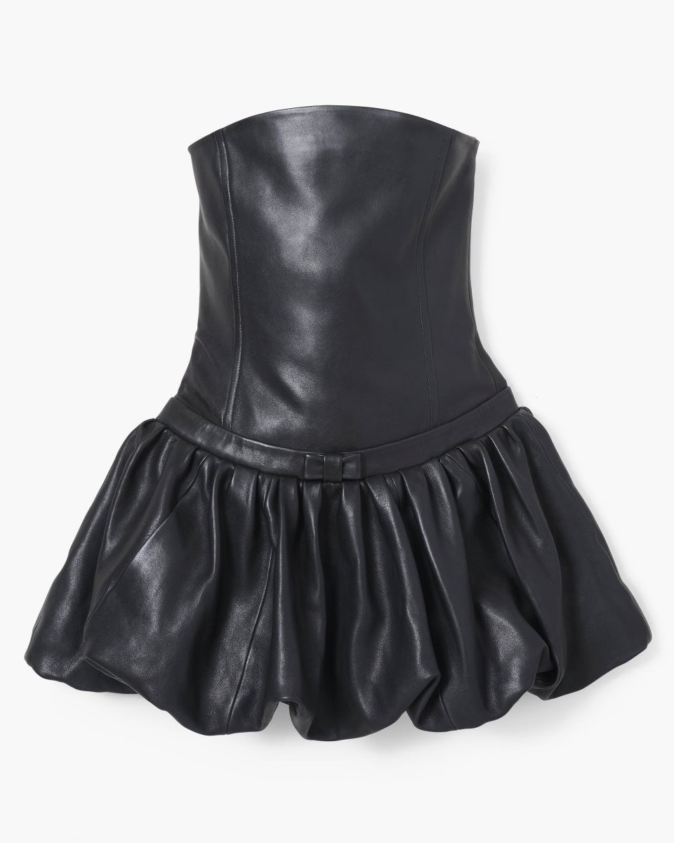 Black Marc Jacobs The Leather Bubble Dress | 391DYXEZJ